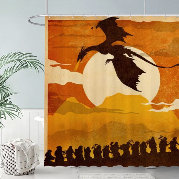 ZapMerch Epic Quest Shower Curtain, Fantasy Literature Bathroom Decor, Waterproof Fabric Durable Easy Care Washable, 72"X72"(Hooks Not Included)