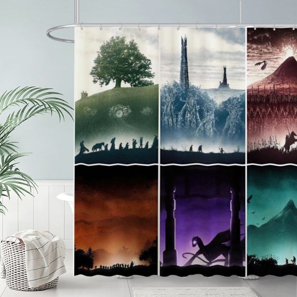 ZapMerch Epic Quest Shower Curtain, Fantasy Literature Bathroom Decor, Fabric Durable Easy Care Washable, 72"X72"(Hooks Not Included)