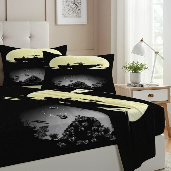 ZapMerch Twin Size Forensic Night Stalker Fitted Sheet Darkly Charming Avenger Bed Flat Sheets Bedding Set Deep Pockets Up To 16" Bedroom Decor With 1 Pillow Sham SC00128-009