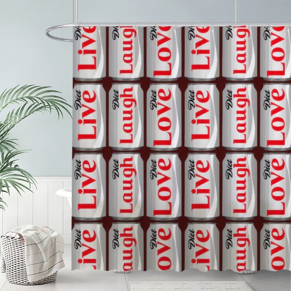 ZapMerch Light Beverage Shower Curtain, Soft Drink Bathroom Decor, Waterproof Fabric Durable Easy Care Washable, 72"X72"(Hooks Not Included) SC00133-002
