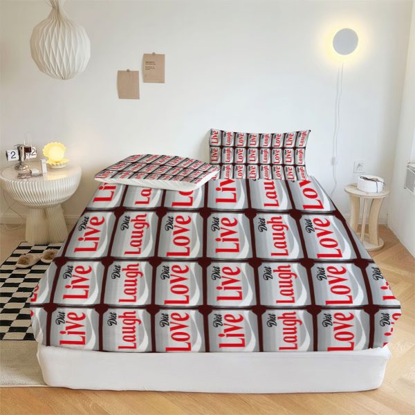 ZapMerch Light Beverage Fitted Sheet Soft Drink Bed Sheets Bedding Set Deep Pockets Up To 16" Bedroom Decor SC00133-006