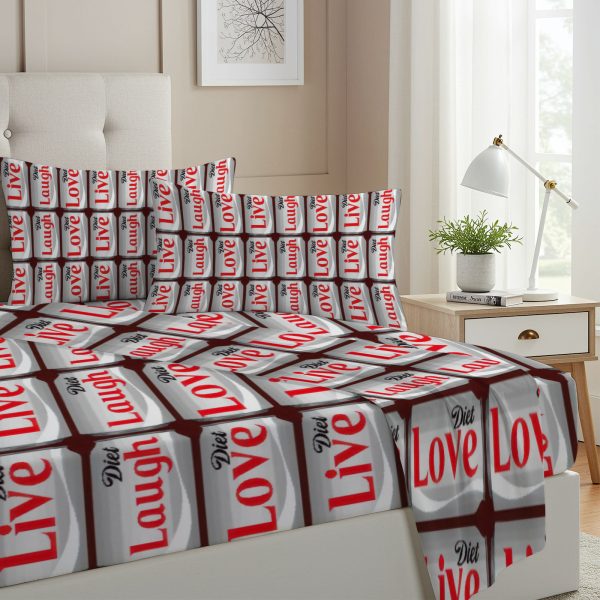 ZapMerch Twin Size Light Beverage Fitted Sheet Soft Drink Bed Flat Sheets Bedding Set Deep Pockets Up To 16" Bedroom Decor With 1 Pillow Sham SC00133-009