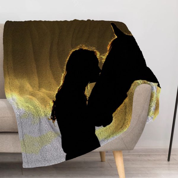ZapMerch Horse Blanket Horse Throw Blankets Couch Bed Living Room Decor Soft Durable Washable 57" X 50" SC00134-004
