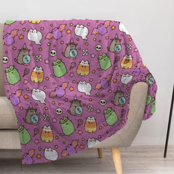 ZapMerch Chubby Cat Blanket Cute Comic Sensation Throw Blankets Couch Bed Living Room Decor Soft Durable Washable 57" X 50" SC00136-004