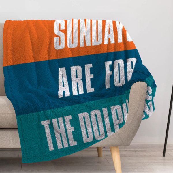 ZapMerch Miami Football Blanket Professional Sports Team Throw Blankets Couch Bed Living Room Decor Soft Durable Washable 57" X 50" SC00142-004