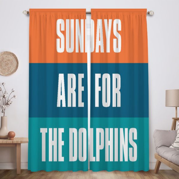 ZapMerch Miami Football Window Curtains Professional Sports Team Drapes Bedroom Home Room Decor Durable Fabric Machine Washable 82" X 84" SC00142-013