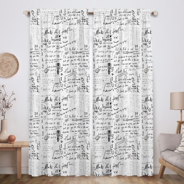 ZapMerch United Harmony Window Curtains Pop Band Drapes Bedroom Home Room Decor Durable Fabric Machine Washable 82" X 84" SC00145-013