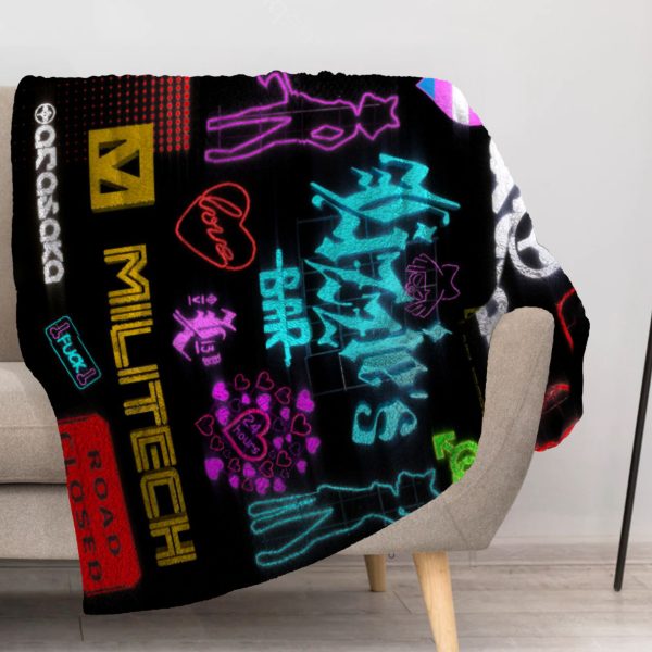ZapMerch Night City Explorer Blanket Video Game Throw Blankets Couch Bed Living Room Decor Soft Durable Washable 57" X 50" SC00147-004