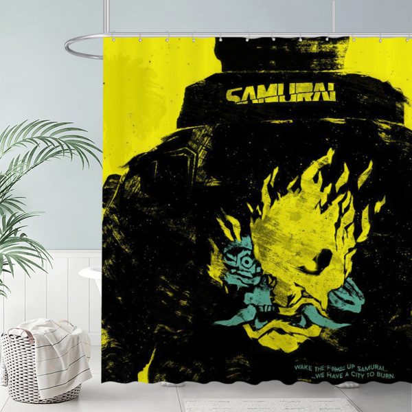 ZapMerch Night City Explorer Shower Curtain, Video Game Bathroom Decor, Fabric Durable Easy Care Washable, 72"X72"(Hooks Not Included) SC00148-002