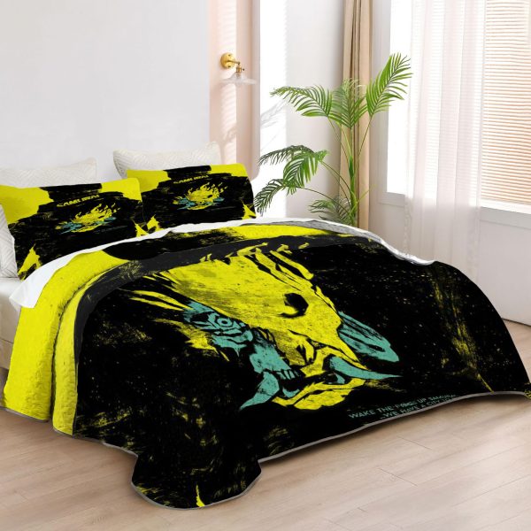 ZapMerch Night City Explorer Quilt Bedspreads Video Game Bed Set Bedding Coverlet Fabric Washable SC00148-007