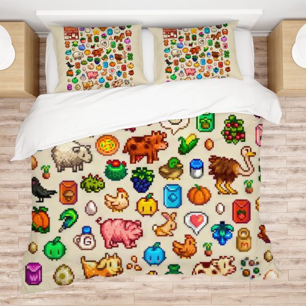 ZapMerch Farming Adventure Comforter Set Game Bed Bedding Sets Bedroom Decor SC00150-005