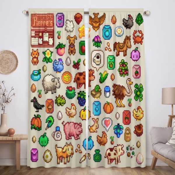 ZapMerch Farming Adventure Window Curtains Game Drapes Bedroom Home Room Decor Durable Fabric Machine Washable 82" X 84" SC00150-013