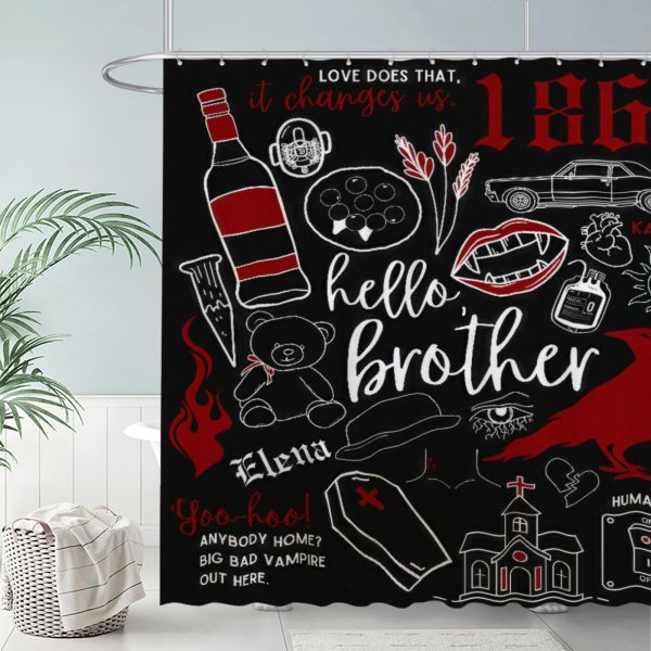 ZapMerch Vampire Shower Curtain, Mystic Bathroom Decor, Waterproof Fabric Durable Easy Care Washable, 72"X72"(Hooks Not Included)