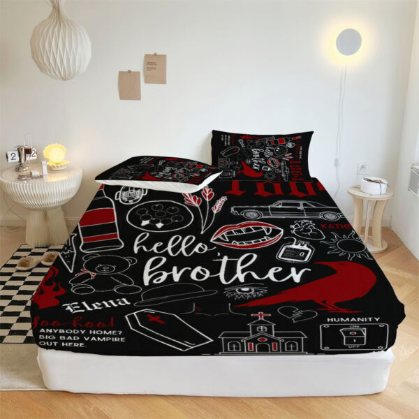 ZapMerch Vampire Fitted Sheet Mystic Bed Sheets Bedding Set Deep Pockets Up To 16" Bedroom Decor SC00154-006