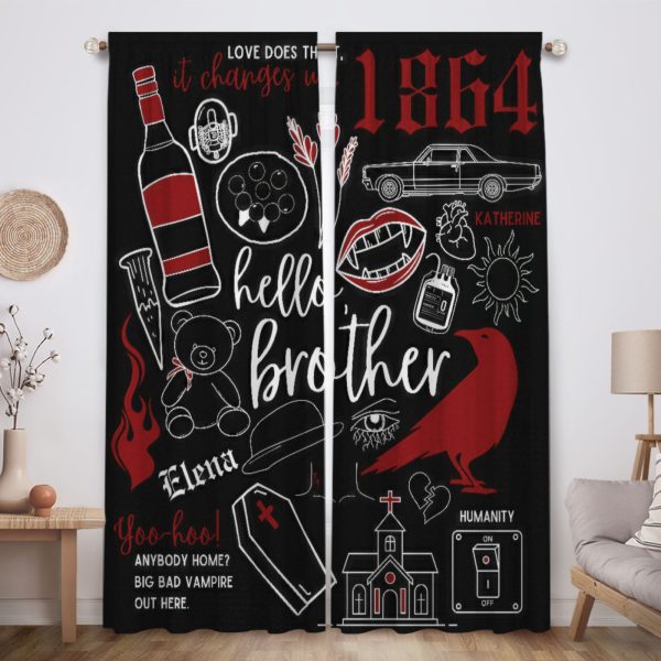 ZapMerch Vampire Window Curtains Mystic Drapes Bedroom Home Room Decor Durable Fabric Machine Washable 82" X 84" SC00154-013
