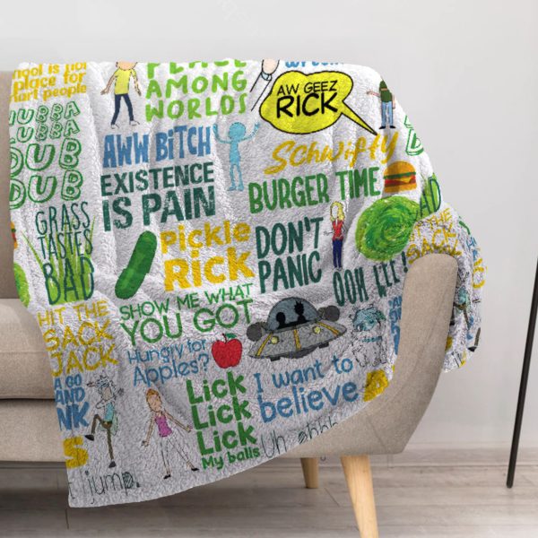 ZapMerch Interdimensional Adventures Blanket Animated Series Throw Blankets Couch Bed Living Room Decor Soft Durable Washable 57" X 50" SC00155-004