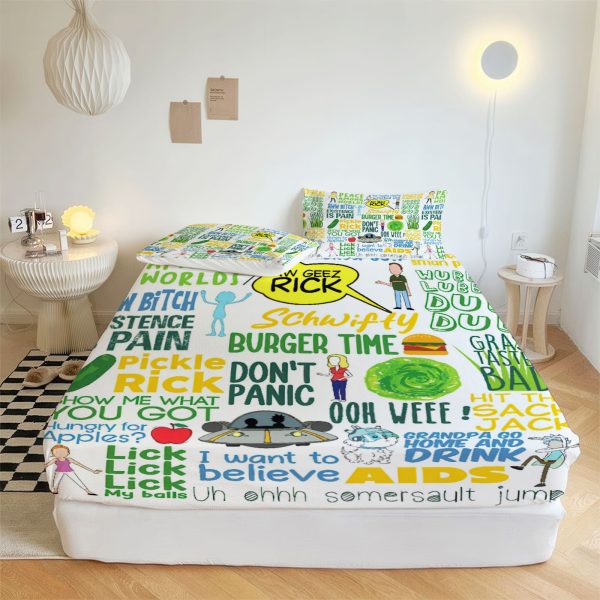 ZapMerch Interdimensional Adventures Fitted Sheet Animated Series Bed Sheets Bedding Set Deep Pockets Up To 16" Bedroom Decor SC00155-006