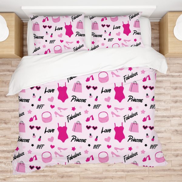 ZapMerch Fashion Doll Comforter Set Pretty Girl Bed Bedding Sets Bedroom Decor SC00157-005