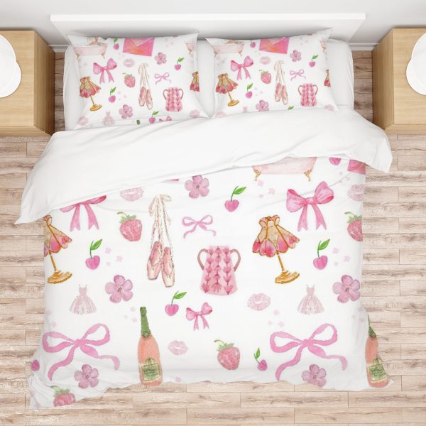 ZapMerch Bow Comforter Set Bow Bed Bedding Sets Bedroom Decor SC00163-005