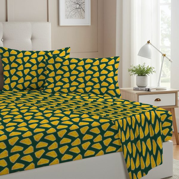 ZapMerch Twin Size Green Bay Sports Fitted Sheet Football Bed Flat Sheets Bedding Set Deep Pockets Up To 16" Bedroom Decor With 1 Pillow Sham SC00169-009