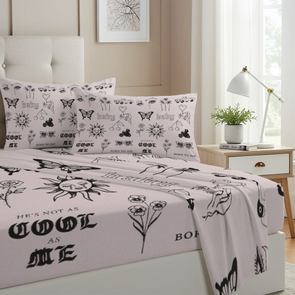 ZapMerch Twin Size Dream Pop Artist Fitted Sheet Melancholic Storyteller Bed Flat Sheets Bedding Set Deep Pockets Up To 16" Bedroom Decor With 1 Pillow Sham SC00171-009
