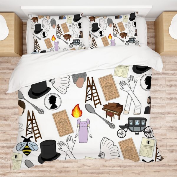 ZapMerch Regency Era Romance Comforter Set Television Series Bed Bedding Sets Bedroom Decor SC00178-005