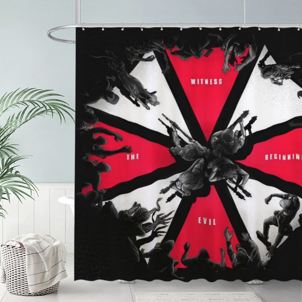 ZapMerch Zombies Shower Curtain, Survival Horror Bathroom Decor, Waterproof Fabric Durable Easy Care Washable, 72"X72"(Hooks Not Included)