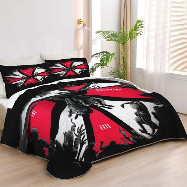 ZapMerch Zombies Quilt Bedspreads Survival Horror Bed Set Bedding Coverlet Fabric Washable SC00188-007
