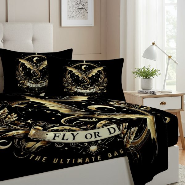 ZapMerch Twin Size Dragon Fitted Sheet Dragon Bed Flat Sheets Bedding Set Deep Pockets Up To 16" Bedroom Decor With 1 Pillow Sham SC00194-009