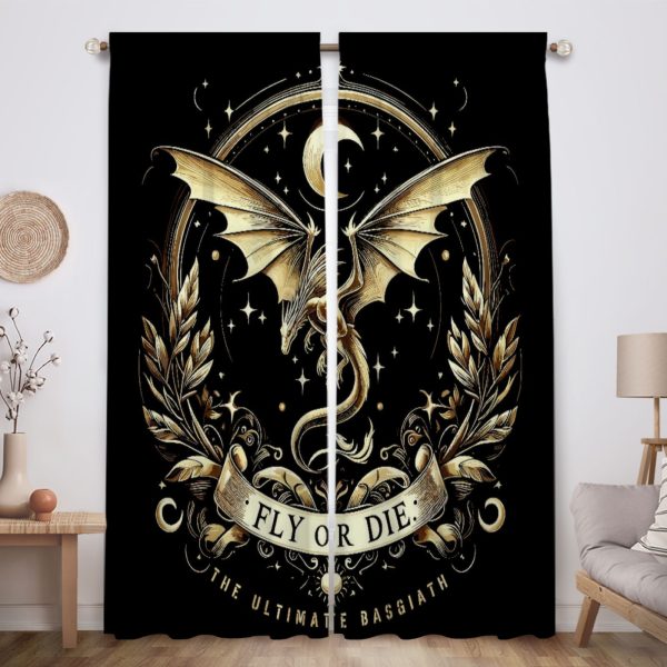 ZapMerch Dragon Window Curtains Dragon Drapes Bedroom Home Room Decor Durable Fabric Machine Washable 82" X 84" SC00194-013