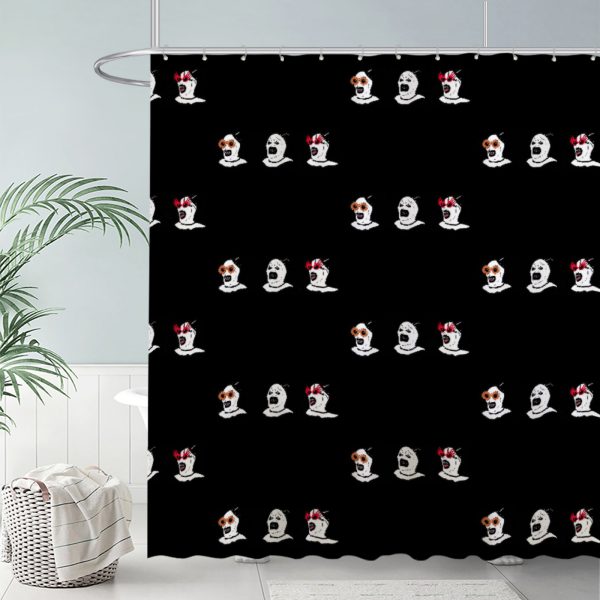 ZapMerch Nightmare Clown Shower Curtain, The Horror Show Bathroom Decor, Waterproof Fabric Durable Easy Care Washable, 72"X72"(Hooks Not Included)