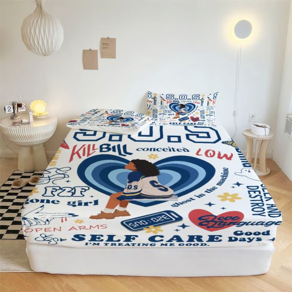 ZapMerch Soul Goddess Fitted Sheet R&B Bed Sheets Bedding Set Deep Pockets Up To 16" Bedroom Decor SC00206-006