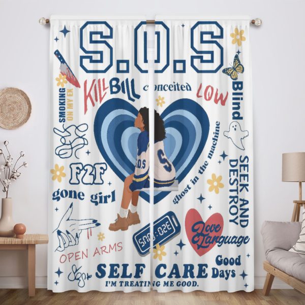 ZapMerch Soul Goddess Window Curtains R&B Drapes Bedroom Home Room Decor Durable Fabric Machine Washable 82" X 84" SC00206-013