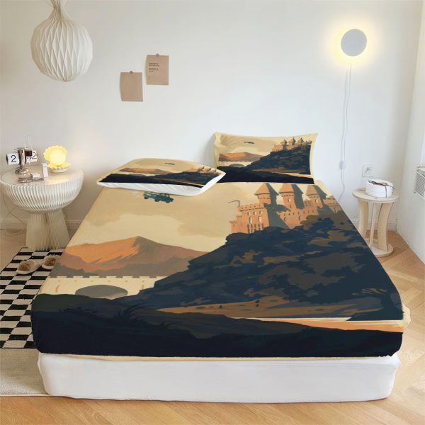 ZapMerch Wizarding World Fitted Sheet Wwe Bed Sheets Bedding Set Deep Pockets Up To 16" Bedroom Decor SC00208-006
