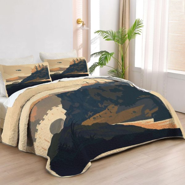 ZapMerch Wizarding World Quilt Bedspreads Wwe Bed Set Bedding Coverlet Fabric Washable SC00208-007