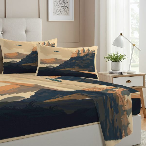 ZapMerch Twin Size Wizarding World Fitted Sheet Wwe Bed Flat Sheets Bedding Set Deep Pockets Up To 16" Bedroom Decor With 1 Pillow Sham SC00208-009