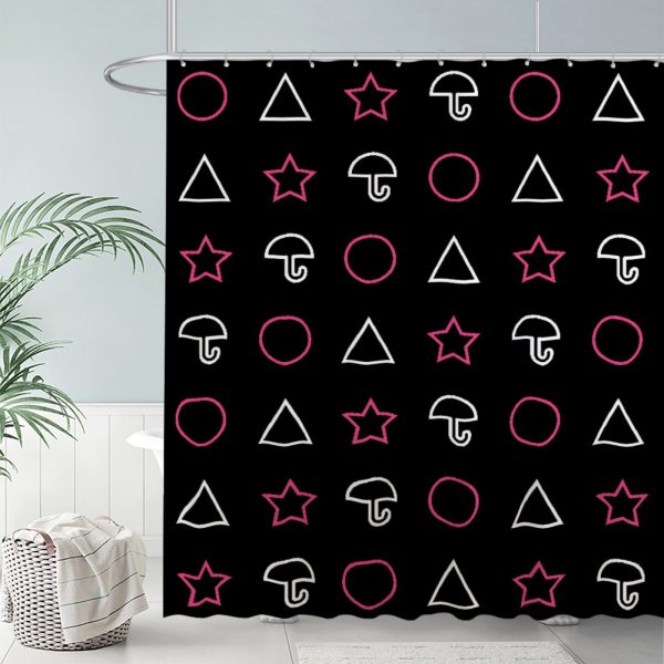 ZapMerch Survival Game Shower Curtain, Korean Drama Bathroom Decor, Waterproof Fabric Durable Easy Care Washable, 72"X72"(Hooks Not Included)