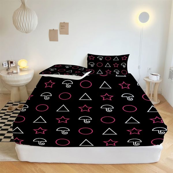 ZapMerch Survival Game Fitted Sheet Korean Drama Bed Sheets Bedding Set Deep Pockets Up To 16" Bedroom Decor SC00210-006