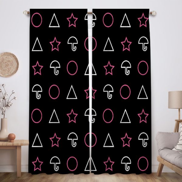 ZapMerch Survival Game Window Curtains Korean Drama Drapes Bedroom Home Room Decor Durable Fabric Machine Washable 82" X 84" SC00210-013