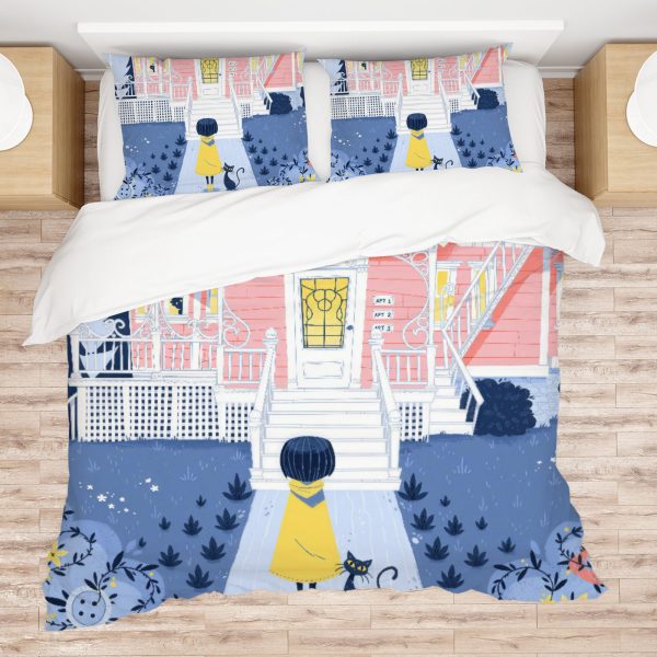 ZapMerch Mysterious Girl Comforter Set Button Princess Bed Bedding Sets Bedroom Decor SC00214-005