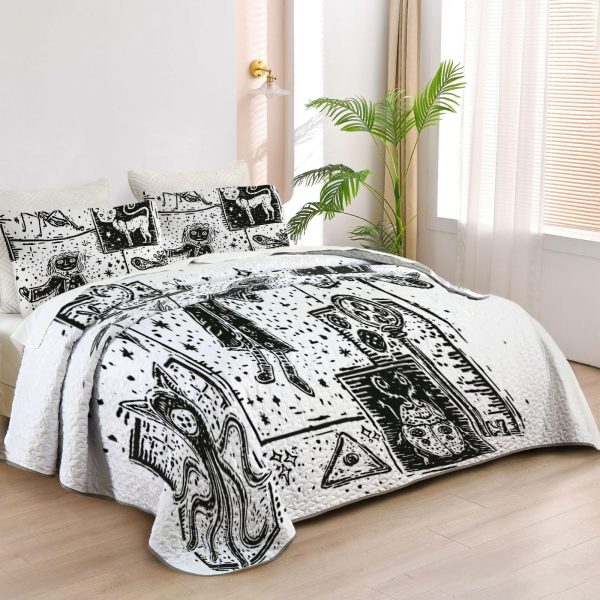 ZapMerch Mysterious Girl Quilt Bedspreads Button Princess Bed Set Bedding Coverlet Fabric Washable SC00215-007