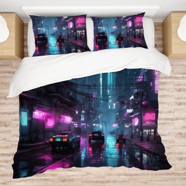 ZapMerch Night City Explorer Comforter Set Video Game Bed Bedding Sets Bedroom Decor SC00225-005