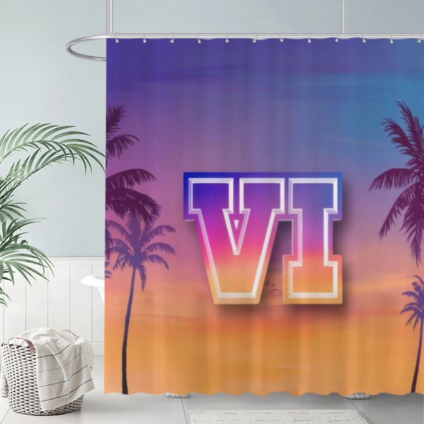 ZapMerch Gangster Game Shower Curtain, Video Game Bathroom Decor, Waterproof Fabric Durable Easy Care Washable, 72"X72"(Hooks Not Included)