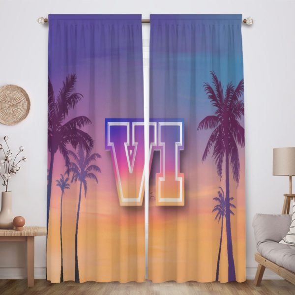 ZapMerch Gangster Game Window Curtains Video Game Drapes Bedroom Home Room Decor Durable Fabric Machine Washable 82" X 84" SC00231-013