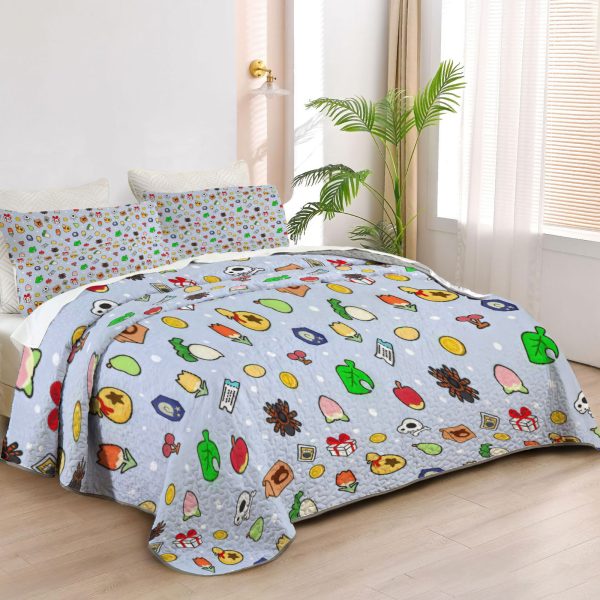 ZapMerch Rural Life Game Quilt Bedspreads Video Game Bed Set Bedding Coverlet Fabric Washable SC00236-007