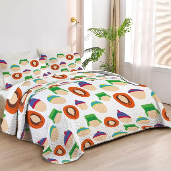 ZapMerch Satirical Cartoon Quilt Bedspreads Animated Comedy Bed Set Bedding Coverlet Fabric Washable SC00237-007