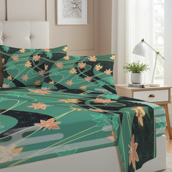ZapMerch Twin Size Fantasy Adventure Game Fitted Sheet Video Game Bed Flat Sheets Bedding Set Deep Pockets Up To 16" Bedroom Decor With 1 Pillow Sham SC00240-009