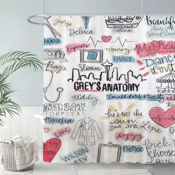 ZapMerch Medical Storyteller Shower Curtain, Tv Show Bathroom Decor, Waterproof Fabric Durable Easy Care Washable, 72"X72"(Hooks Not Included)