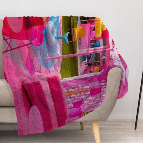 ZapMerch Fashion Doll Blanket Pretty Girl Throw Blankets Couch Bed Living Room Decor Soft Durable Washable 57" X 50" SC00248-004
