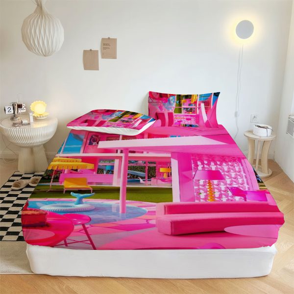 ZapMerch Fashion Doll Fitted Sheet Pretty Girl Bed Sheets Bedding Set Deep Pockets Up To 16" Bedroom Decor SC00248-006